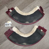 Wrap Around Bell Boots, velcro, Sheepskin Top *gc, dirt, hairy velcro, rubs, sm holes, clumpy
