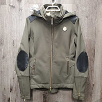 LS Short Riding Jacket, Fleece Lining, zip off hod *vgc, clean, hairy lining, cuff stains
