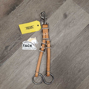 v.short Thick Leather Running Martingale Attachment, snap *gc, cut ends, shortened