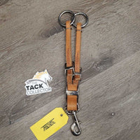 v.short Thick Leather Running Martingale Attachment, snap *gc, cut ends, shortened