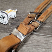v.short Thick Leather Running Martingale Attachment, snap *gc, cut ends, shortened
