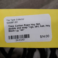 Thick Cotton Rope Hay Net, double end snap *vgc, dirt, hair, hay