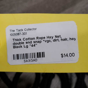 Thick Cotton Rope Hay Net, double end snap *vgc, dirt, hair, hay