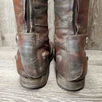 Pr Dress Boots, Zips *gc/fair, v.dirty, v.stained, toe scuffs, discolored, older
