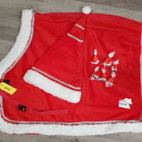 Horse Santa - Holiday Costume Set: Quarter Sheet, Santa Hat, 4 Clips *vgc, mnr hair & clumpy fleece