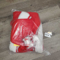 Horse Santa - Holiday Costume Set: Quarter Sheet, Santa Hat, 4 Clips *vgc, mnr hair & clumpy fleece
