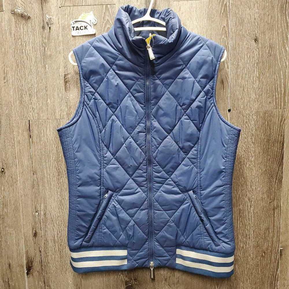 Puffy Vest, zipper *gc/fair, discolored/stained collar & front