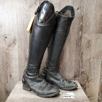 Pr Dress Boots, Zips *gc/fair, v.dirty, thin/holey edges, thin heels, undone seams, toes: scratches, faded & scuffs
