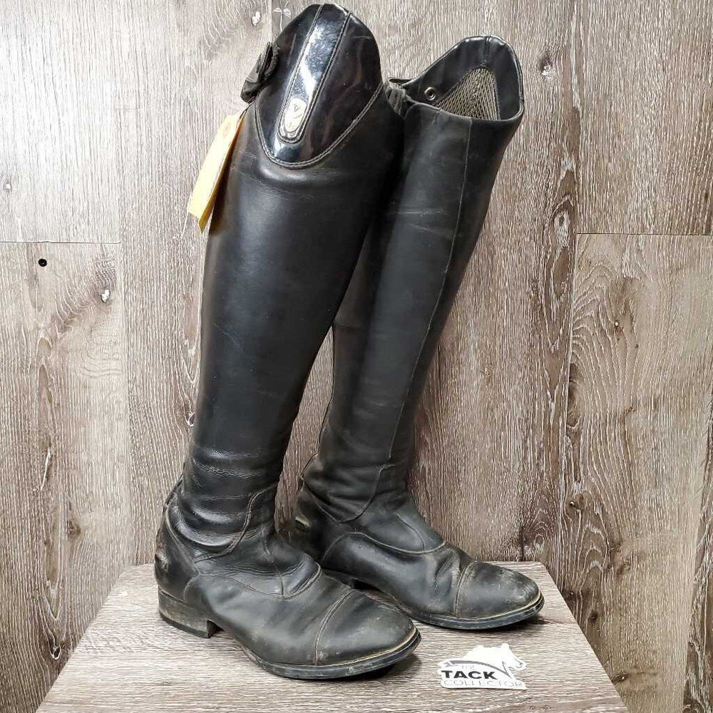 Pr Dress Boots, Zips *gc/fair, v.dirty, thin/holey edges, thin heels, undone seams, toes: scratches, faded & scuffs