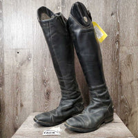 Pr Dress Boots, Zips *gc/fair, v.dirty, thin/holey edges, thin heels, undone seams, toes: scratches, faded & scuffs

