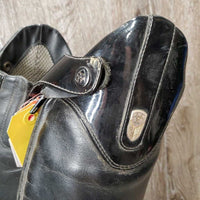 Pr Dress Boots, Zips *gc/fair, v.dirty, thin/holey edges, thin heels, undone seams, toes: scratches, faded & scuffs
