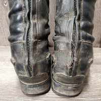 Pr Dress Boots, Zips *gc/fair, v.dirty, thin/holey edges, thin heels, undone seams, toes: scratches, faded & scuffs
