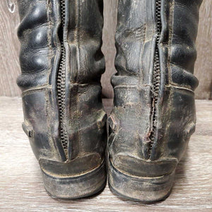 Pr Dress Boots, Zips *gc/fair, v.dirty, thin/holey edges, thin heels, undone seams, toes: scratches, faded & scuffs