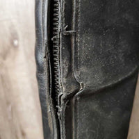 Pr Dress Boots, Zips *gc/fair, v.dirty, thin/holey edges, thin heels, undone seams, toes: scratches, faded & scuffs

