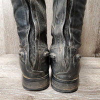 Pr Field Boots, Zipper *gc/fair, dirt, unstitched seams, thin/holey edges, scratches, scuffs, sticky/tired teeth
