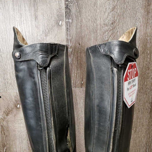 Pr Field Boots, Zipper *gc/fair, dirt, unstitched seams, thin/holey edges, scratches, scuffs, sticky/tired teeth