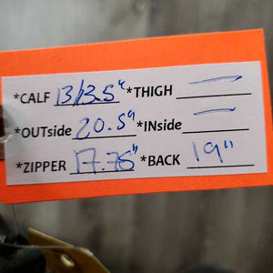 Pr Field Boots, Zipper *gc/fair, dirt, unstitched seams, thin/holey edges, scratches, scuffs, sticky/tired teeth