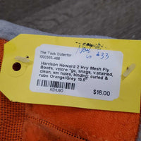 2 Hvy Mesh Fly Boots, velcro *gc, snags, v.stained, clean, sm holes, binding: curled & rubs
