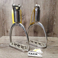 Bieman De Haas Pr Metal Pro Grip Stirrup Irons, Shock Absorbers *vgc, clean & mnr dirt, scratches, scuffs