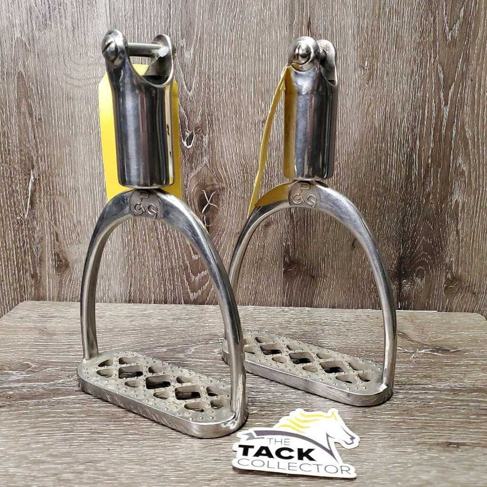 Bieman De Haas Pr Metal Pro Grip Stirrup Irons, Shock Absorbers *vgc, clean & mnr dirt, scratches, scuffs