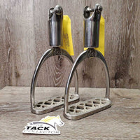 Bieman De Haas Pr Metal Pro Grip Stirrup Irons, Shock Absorbers *vgc, clean & mnr dirt, scratches, scuffs
