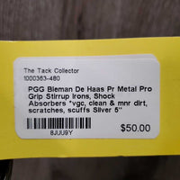 Bieman De Haas Pr Metal Pro Grip Stirrup Irons, Shock Absorbers *vgc, clean & mnr dirt, scratches, scuffs