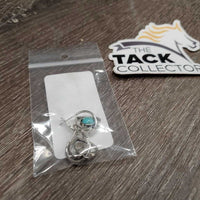 Pr Heart & Turquoise Western Style Earrings *vgc
