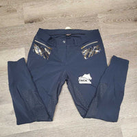 Full Sticky Seat Breeches, Bling *vgc, seam puckers, faded?, v.rubbed button
