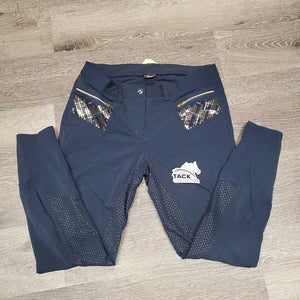 Full Sticky Seat Breeches, Bling *vgc, seam puckers, faded?, v.rubbed button