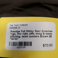 Full Sticky Seat Breeches *vgc, mnr rubs, pills, snag & loose stitching, seam puckers

