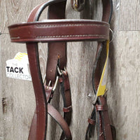 Hvy Padded Leather Lungeing Cavesson, 2 Bit Straps, Adjustable Crown to nose strap, Roller Buckles *xc/like new, film, v.mnr scraped edges
