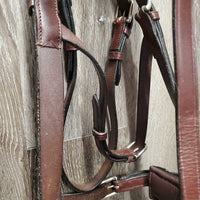 Hvy Padded Leather Lungeing Cavesson, 2 Bit Straps, Adjustable Crown to nose strap, Roller Buckles *xc/like new, film, v.mnr scraped edges
