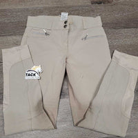 Euro Seat Breeches *gc, seam puckeres, stained/discolored seat & legs, stains, peeled stickies, lining pills & curled, undone seams