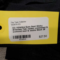 Euro Seat Sticky Breeches *fair, faded, v.stretched & puckered seat & seams
