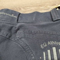 Euro Seat Breeches *gc, faded, puckers, loose threads, seam puckers, discolored seat & legs, stretched & puckered