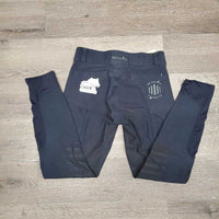 Euro Seat Breeches *gc, faded, puckers, loose threads, seam puckers, discolored seat & legs, stretched & puckered

