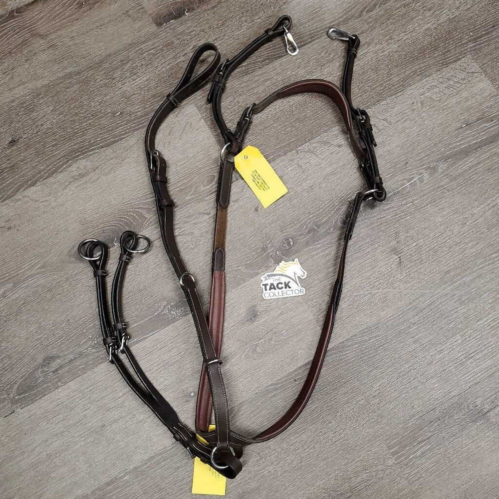 Rsd/Padded Leather & Elastic Breastplate, Running Martingale Attach *vgc, clean, edge scrapes, rubs & creases
