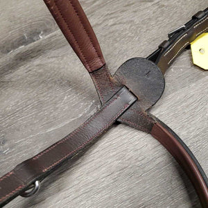 Rsd/Padded Leather & Elastic Breastplate, Running Martingale Attach *vgc, clean, edge scrapes, rubs & creases