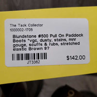 Pull On Paddock Boots *vgc, dusty, stains, mnr gouge, scuffs & rubs, stretched elastic

