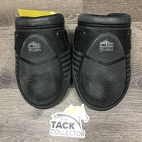 Leather Lined Hind Boots, velcro wraps *gc, clean, rubs, scrapes, dirt residue, older