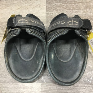 Leather Lined Hind Boots, velcro wraps *gc, clean, rubs, scrapes, dirt residue, older