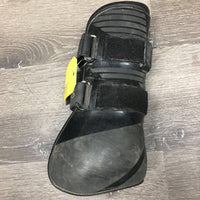 1 RIGHT ONLY Open Front Boot, Leather Lined, velcro wrap *gc, dirt, hair, scuffs, faded