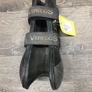 1 RIGHT ONLY Open Front Boot, Leather Lined, velcro wrap *gc, dirt, hair, scuffs, faded