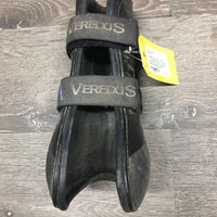 1 RIGHT ONLY Open Front Boot, Leather Lined, velcro wrap *gc, dirt, hair, scuffs, faded
