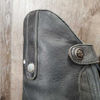 Field Boots, zips *gc/fair, faded, holey edges, dirty, oxidized, scrapes,s cuffs
