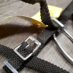 Light POW Spurs, braided Nylon Spur Straps *fair, oxidized, snags, frays, dirty, peeled, rubbed & widened