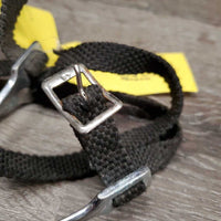 Light POW Spurs, braided Nylon Spur Straps *fair, oxidized, snags, frays, dirty, peeled, rubbed & widened
