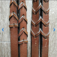 Rsd Padded Figure 8 Bridle, Braided Reins, 2x Charms *gc, clean & dirty, rubs, dry, discolored, mnr scrapes