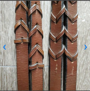 Rsd Padded Figure 8 Bridle, Braided Reins, 2x Charms *gc, clean & dirty, rubs, dry, discolored, mnr scrapes