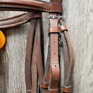 Rsd Padded Figure 8 Bridle, Braided Reins, 2x Charms *gc, clean & dirty, rubs, dry, discolored, mnr scrapes